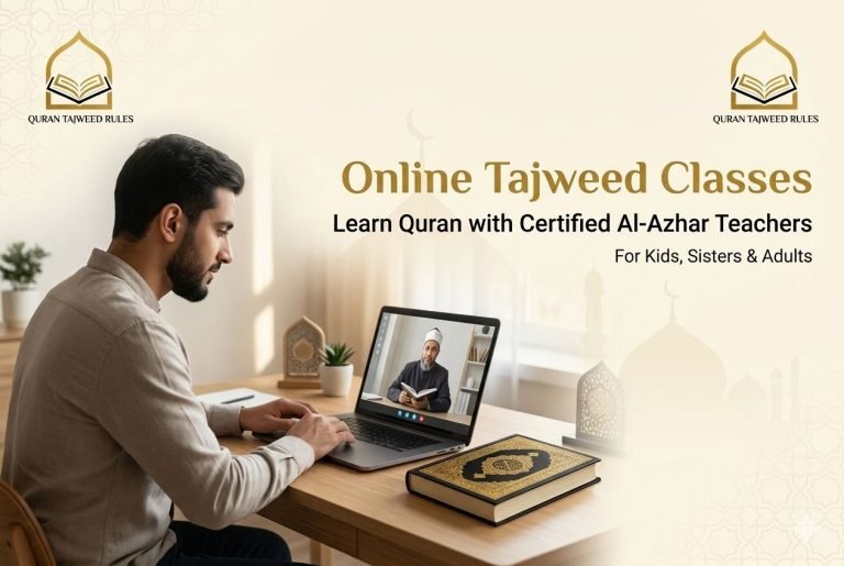 Join the Quran Tajweed Rules platform today! Enroll in our Online Tajweed Classes for Beginners, Children, Sisters, or Adults and take the first step toward mastering the Quran beautifully and correctly.